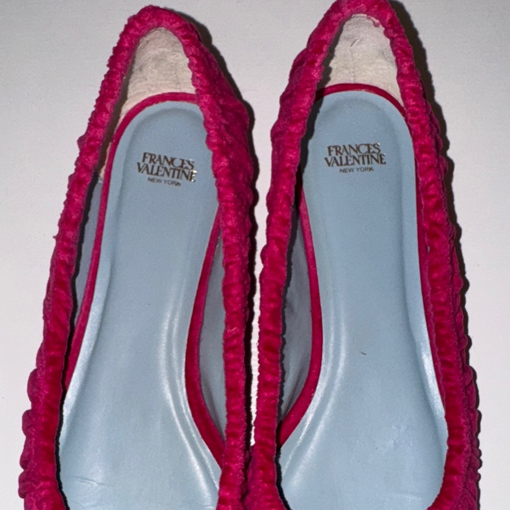 Frances Valentine Pink Velvet Heel - Picture 3 of 6
